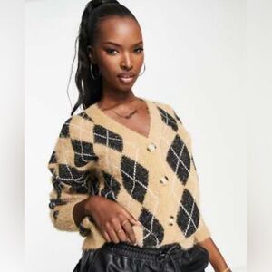 QED London Cardigan in Diamond Print sz M